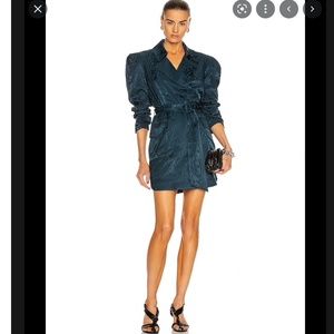 New Cinq a' Sept Pacey Blazer Mini Dress in Peacock blue